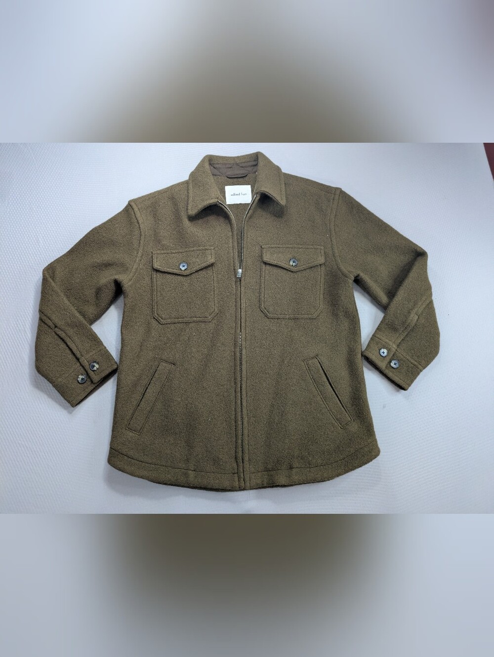 Aritzia Wilfred Free Heartland Shirt Jacket Brown 100% Boiled Merino Wool XS